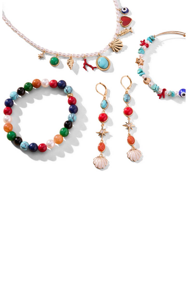 Moonlight Beach Beach Beaded Stretch Bracelet, Alternate, color, Multi