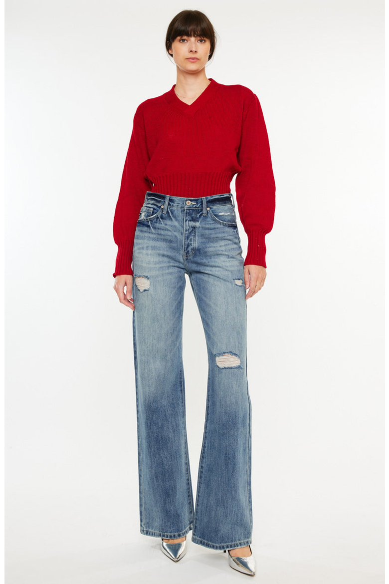 Montana Ultra High Rise 90's Flare Jeans, Main, color, Medium Wash