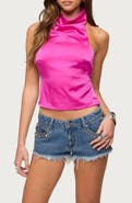 EDIKTED Satin Backless Sleeveless Top