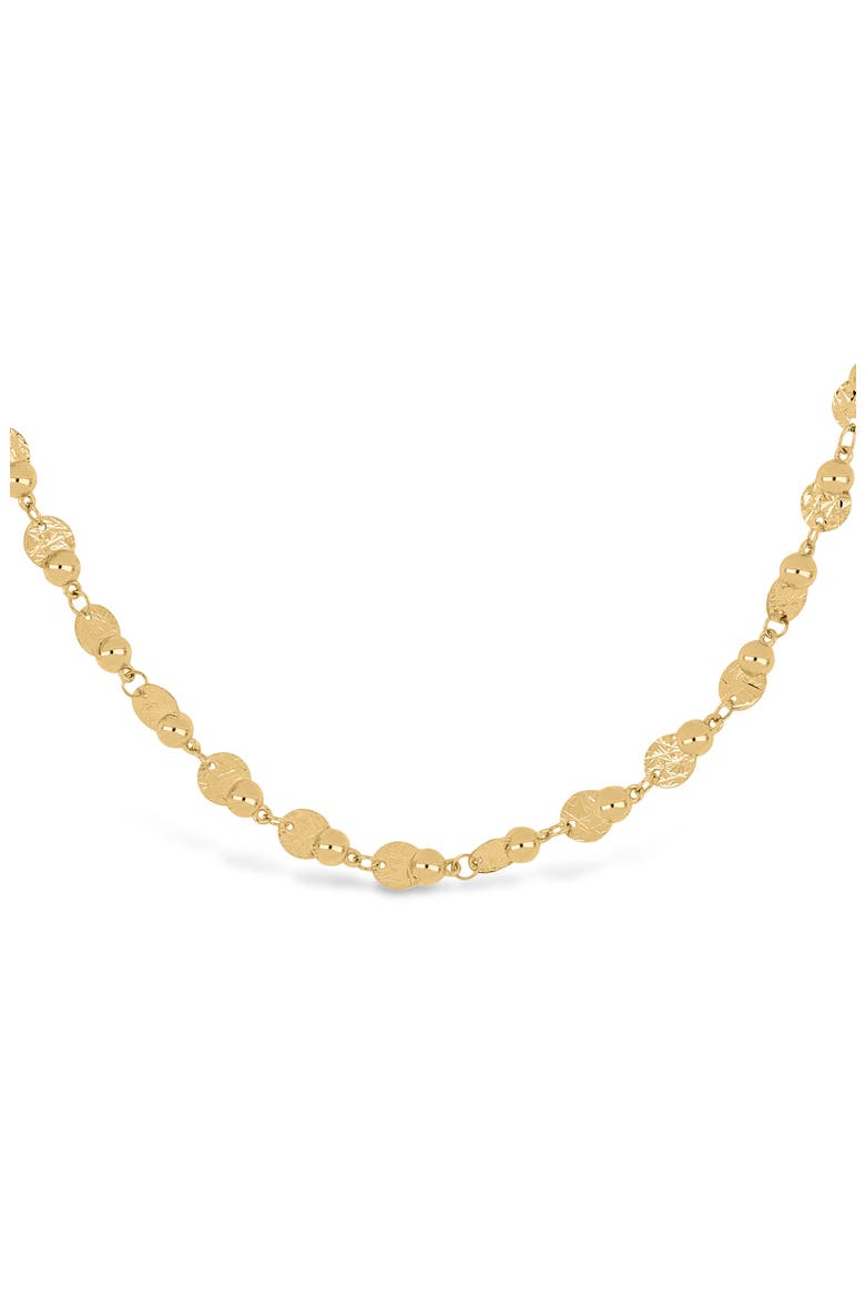 14K Gold Textured Disc Bead Chain Necklace, Alternate, color, 14K YELLOW GOLD