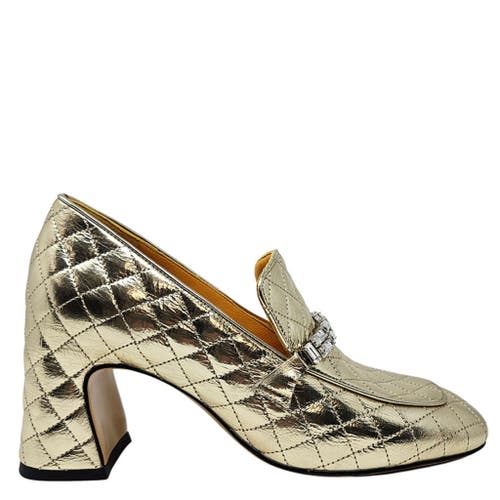 Madison Maison Heel Quilted Loafer In Gold