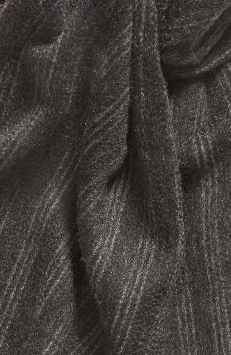 Andrew Stewart Chalk Stripe Reversible Double Face Cashmere Scarf, Alternate, color, Charcoal