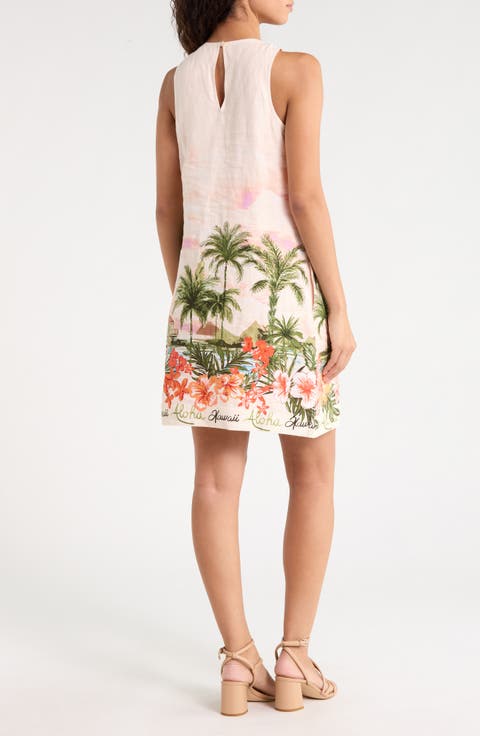 Two Palms Linen Shift Dress
