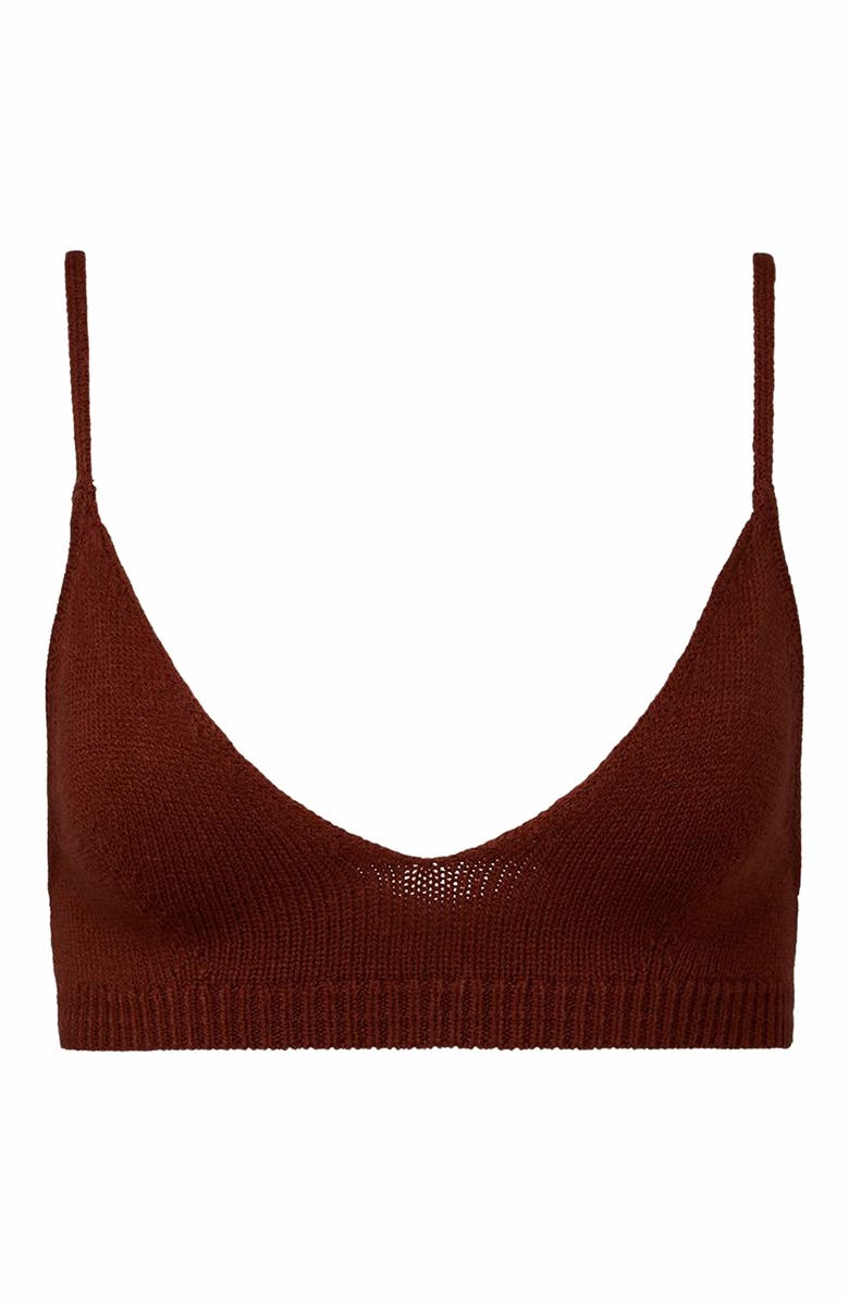 WeWoreWhat Sweater Bra Top, Main, color, Chestnut