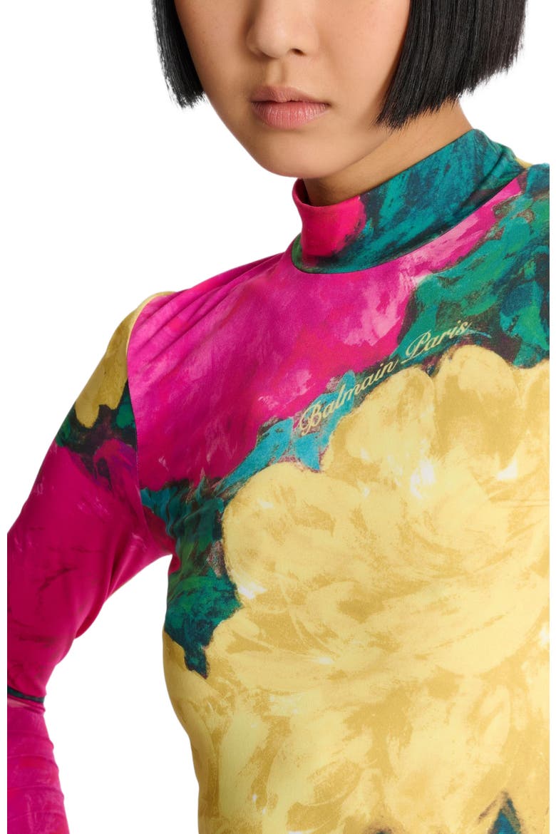 Printed high-neck top, Alternate, color, multicolor