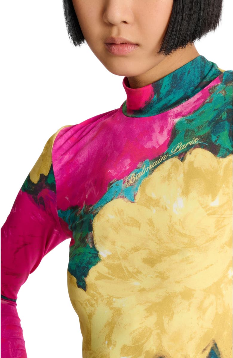 Balmain Printed high-neck top, Alternate, color, Multicolor