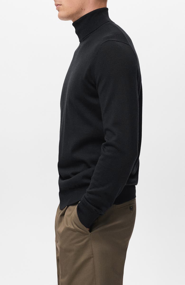 MANGO Turtleneck Wool Sweater, Alternate, color, Black