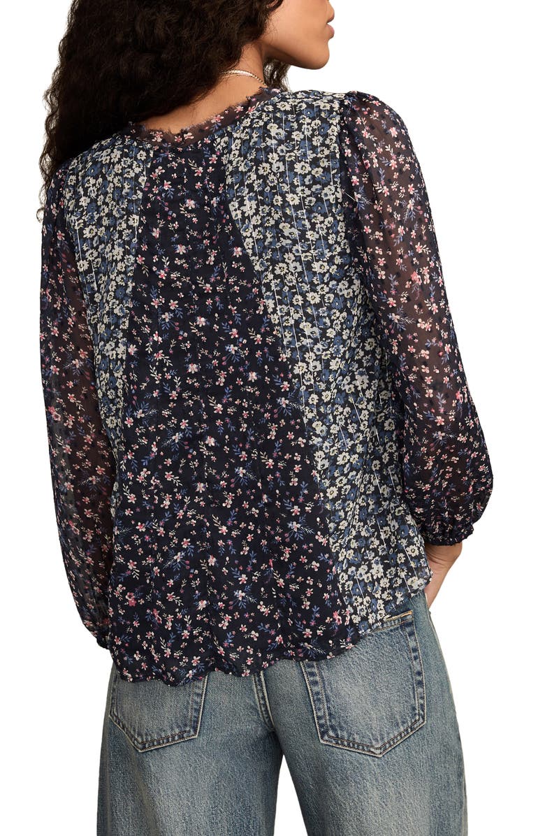 Lucky Brand Mixed Print Swing Top, Alternate, color, Blue Floral Combo