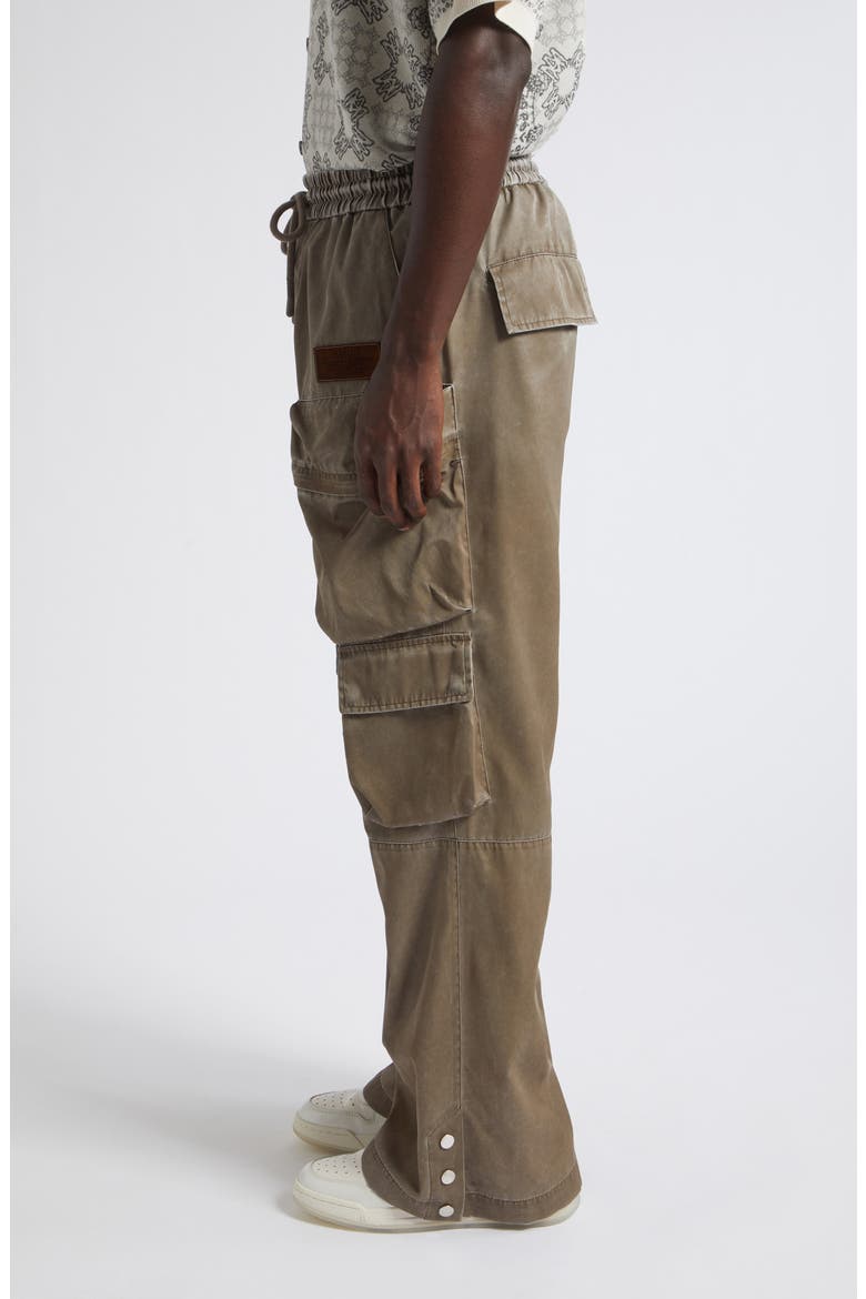 Drawstring Faux Leather Cargo Pants, Alternate, color, ESPRESSO