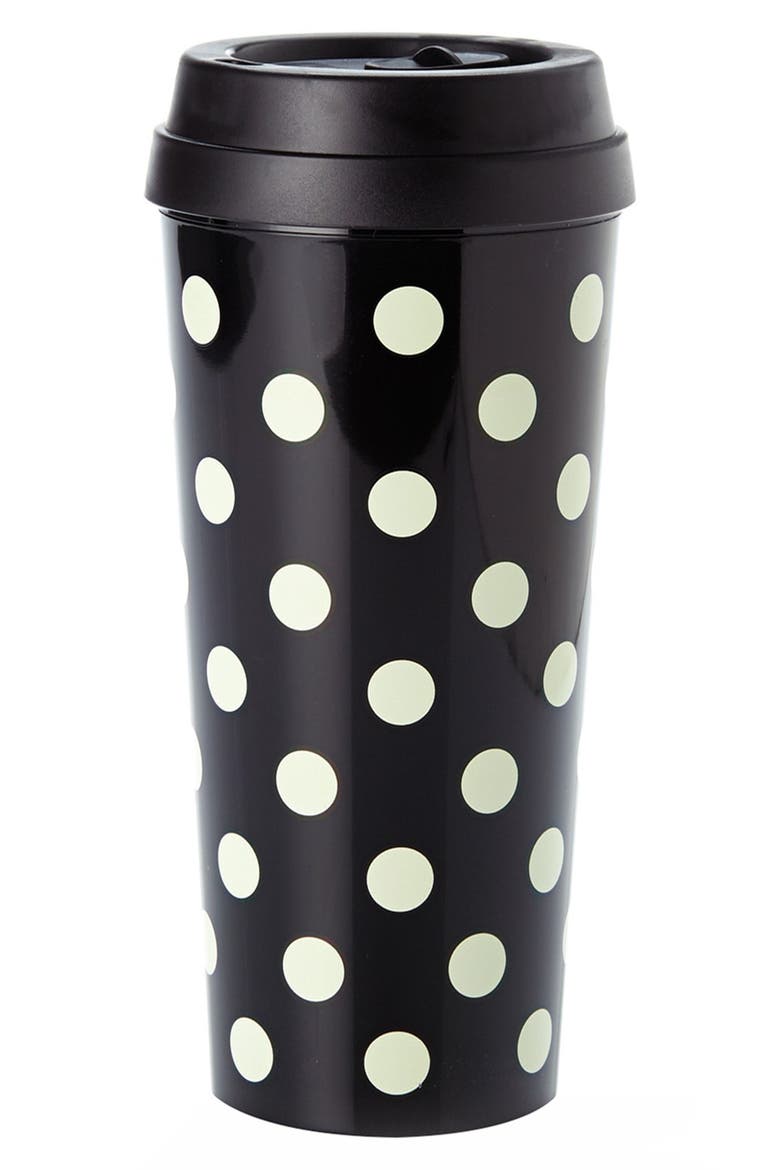 dot thermal travel mug, Main, color, BLACK