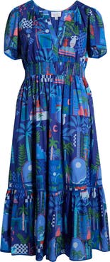 SUGARLIPS Punta Alta Ordy Tiered Cotton Maxi Dress
