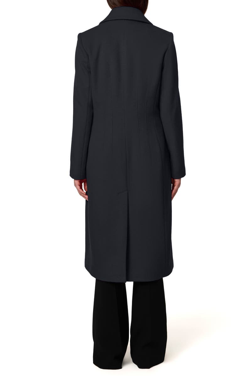 Bernardo Structured Wool Blend Coat, Alternate, color, Navy