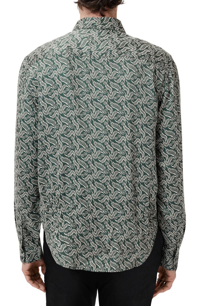 John Varvatos Rodney Hidden Placket Button-Up Shirt, Alternate, color, Moss