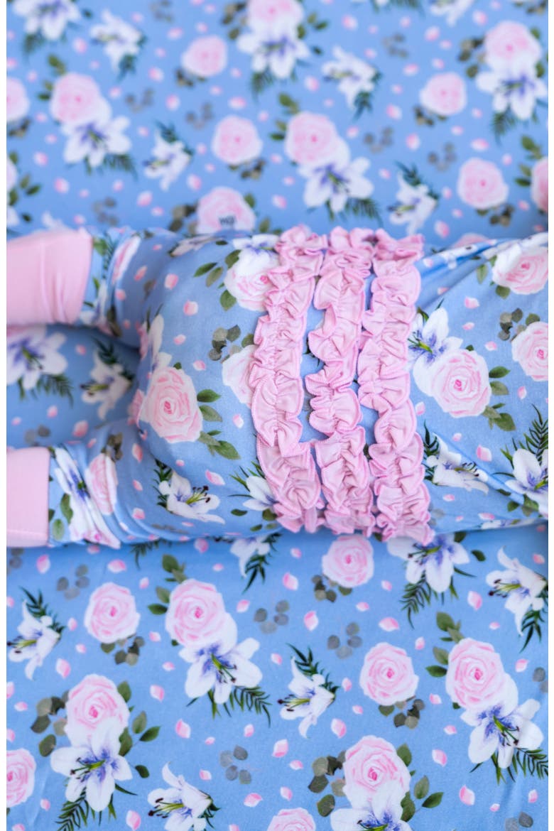 Lillian Floral Ruffle Convertible Footie, Alternate, color, Floral