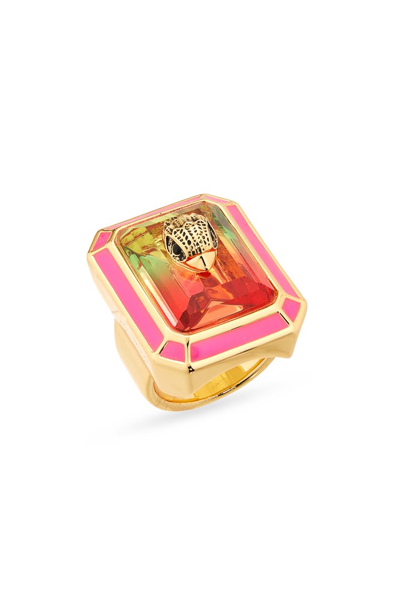 Kurt Geiger London Stone Enamel Cocktail Ring, Main, color, 