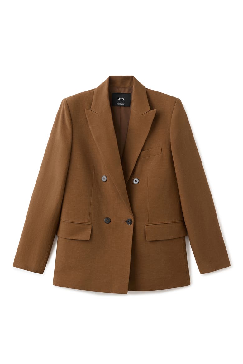 Double Breasted Blazer, Alternate, color, CARAMEL