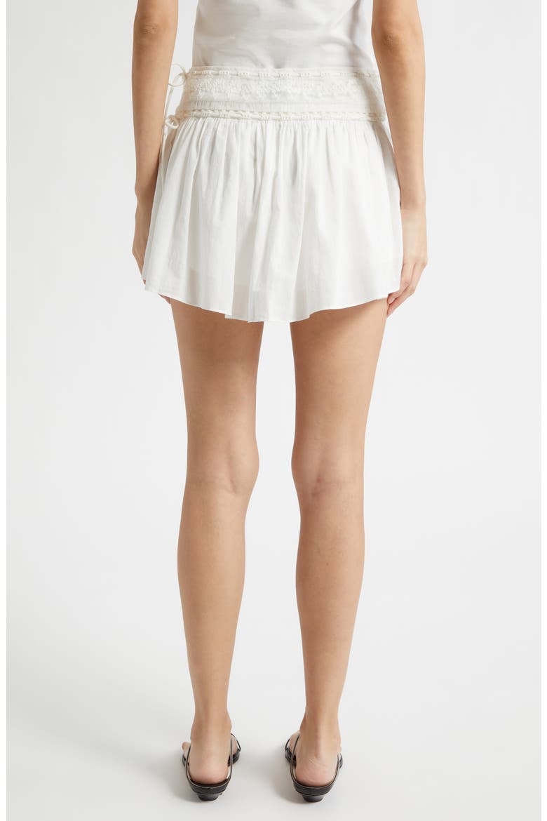 Danielle Mid Rise Lace Trim Miniskort, Alternate, color, VINTAGE WHITE