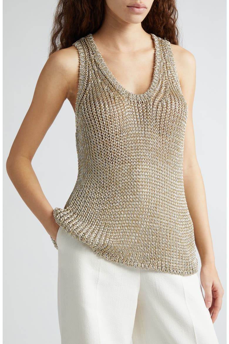 Metallic Sweater Tank, Alternate, color, 8945 - SILVER/ GOLD