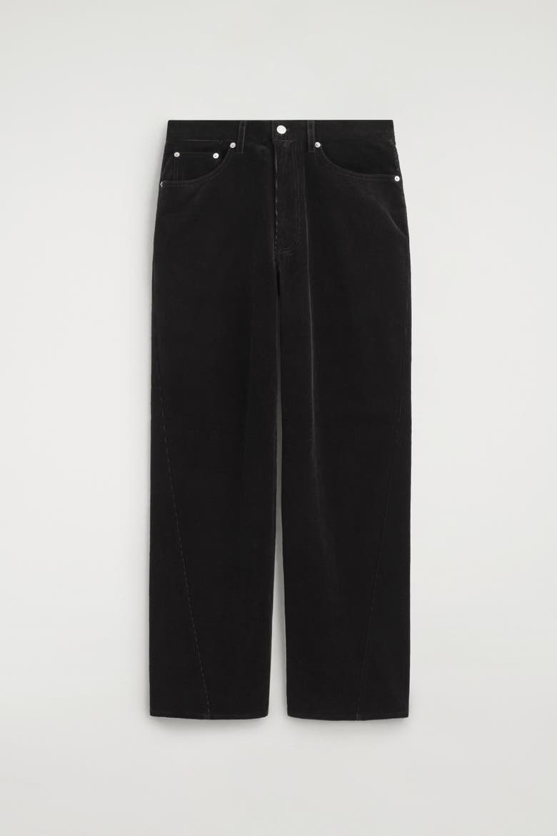 Facade Corduroy Straight-Leg Jeans, Main, color, BLACK