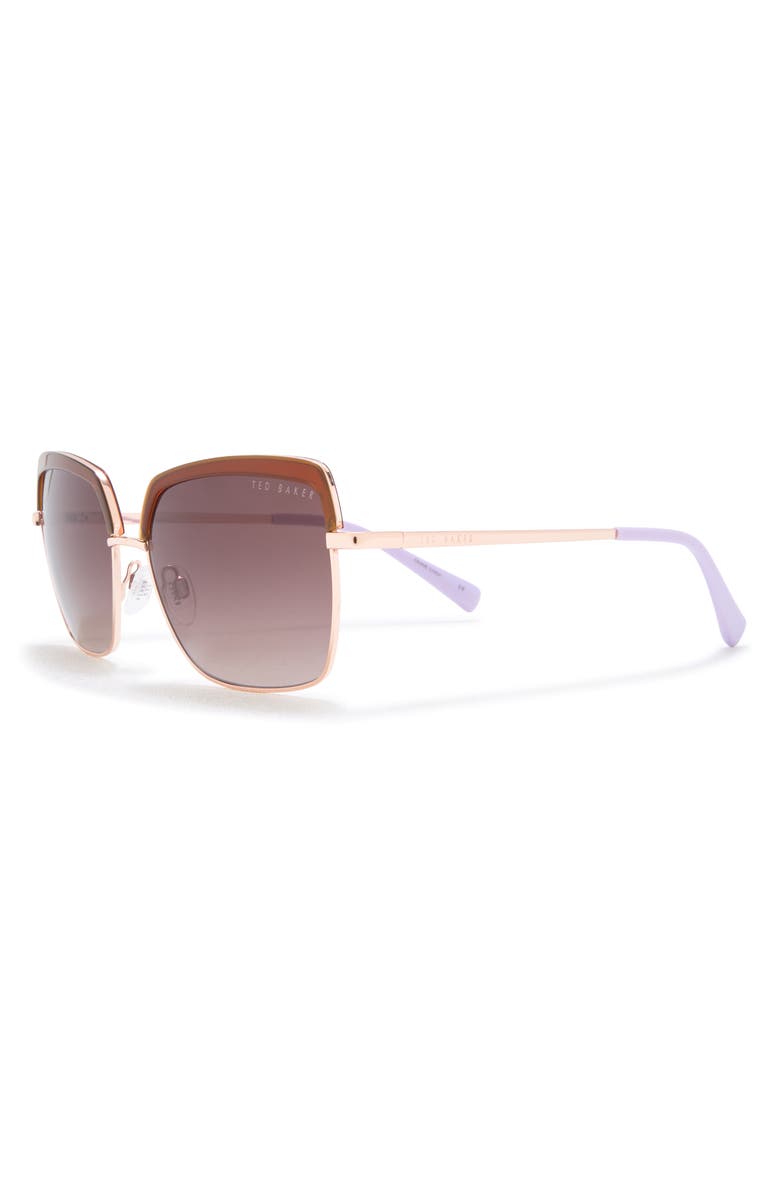 Ted Baker London 55mm Square Sunglasses, Alternate, color, Honey Tortoise