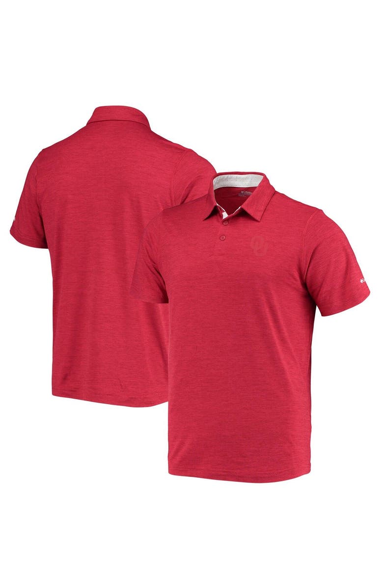 Columbia Men's Columbia Crimson Oklahoma Sooners Tech Trail Omni-Shade Polo, Main, color, Crimson