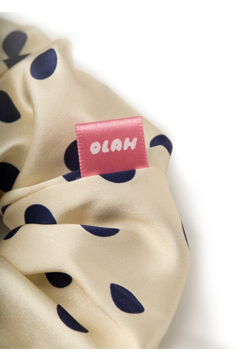 Petit Dot Silk Scrunchie, Alternate, color, White