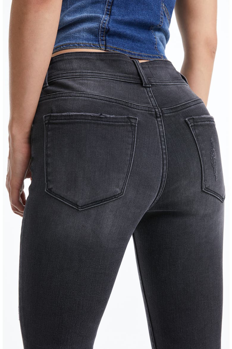 Button Fly High Waist Skinny Jeans, Alternate, color, BLACK MELODY