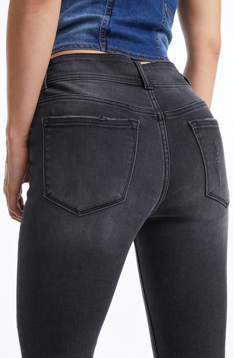 Bayeas Button Fly High Waist Skinny Jeans, Alternate, color, Black Melody