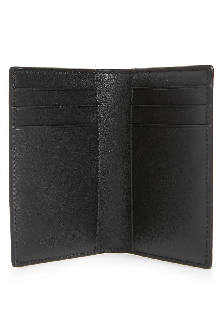 Embossed Leather Card Case, Alternate, color, BLACK-SILVER