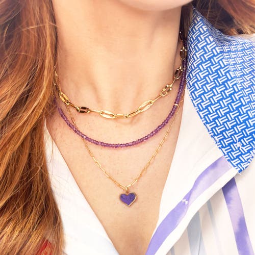 The Lovery Fine Jewelry Amethyst Heart Charm In Purple
