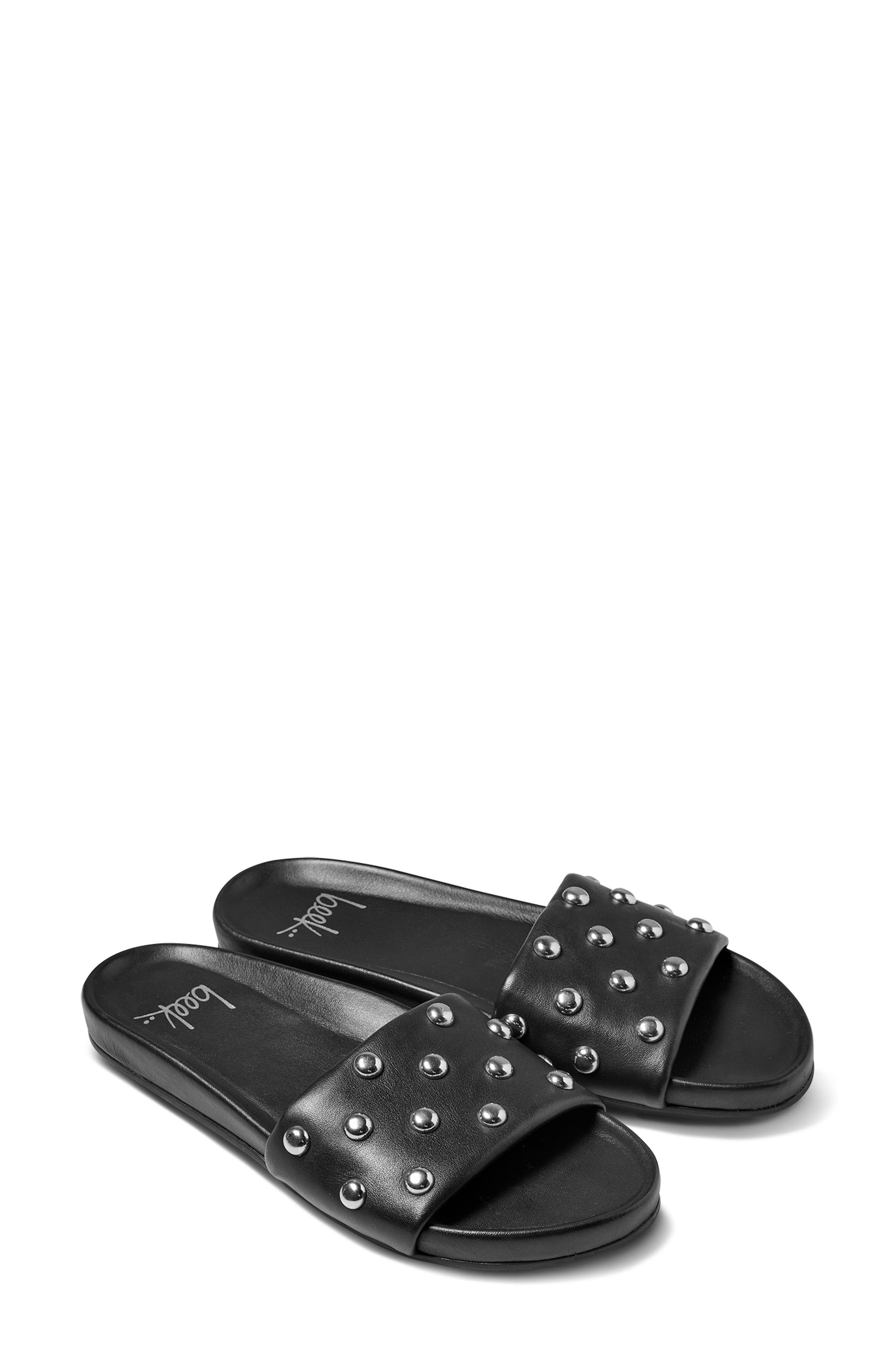 Gallito Stud Slide Sandal, Main, color, BLACK