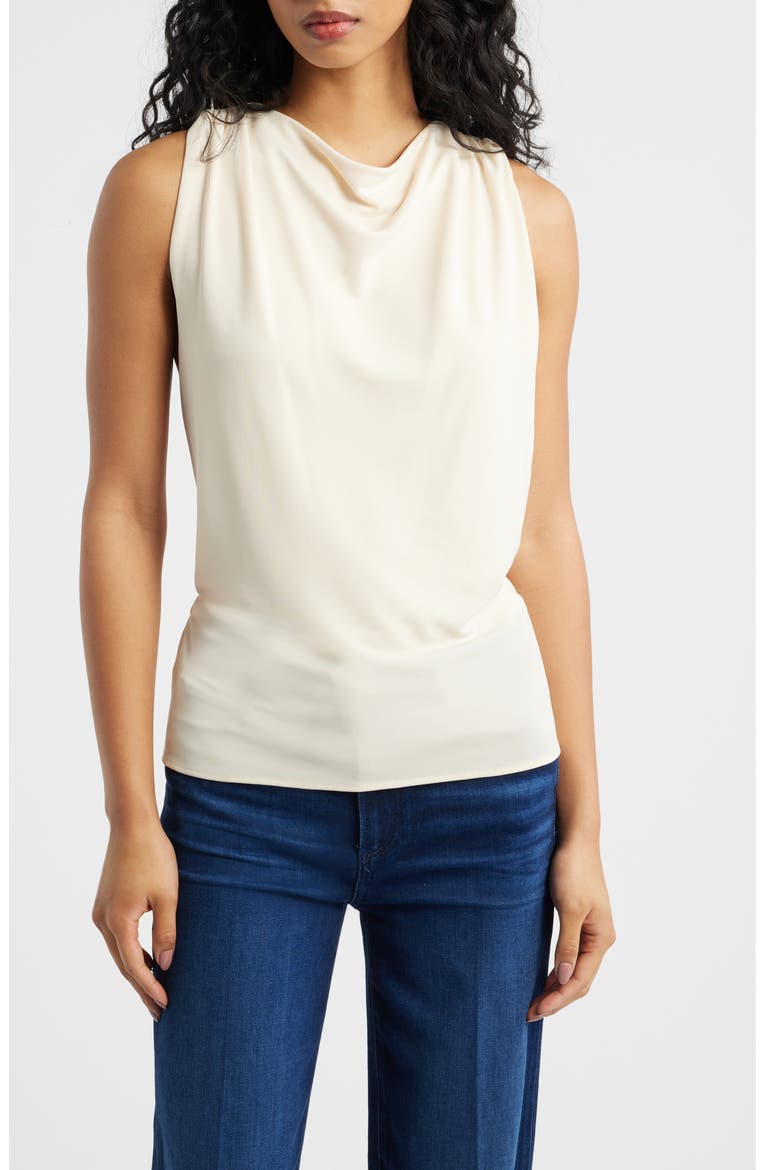 Juliete Cowl Neck Tank, Main, color, ECRU