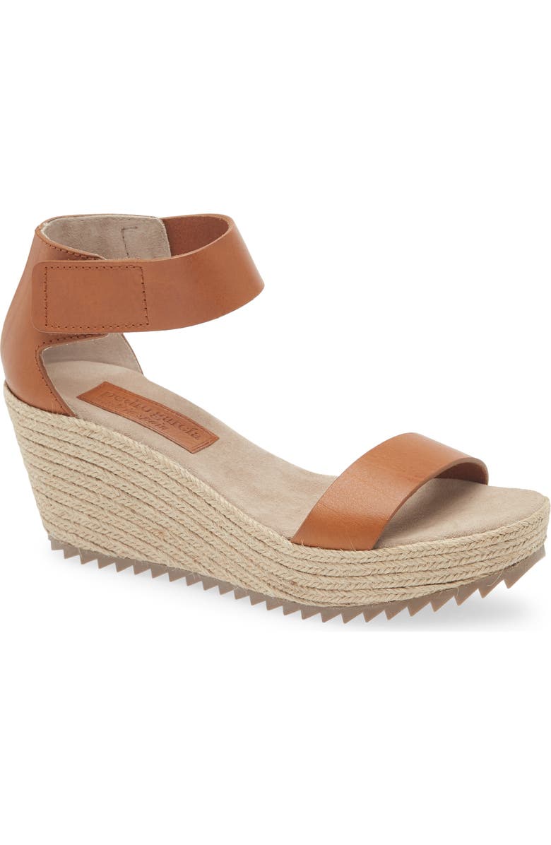 Pedro Garcia Fidelia Wedge Sandal, Main, color, Maple Vacchetta