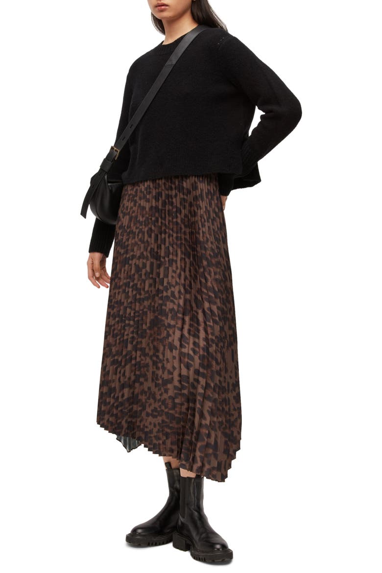 Leoni Leo Midi Dress & Sweater, Alternate, color, BLACK/BROWN