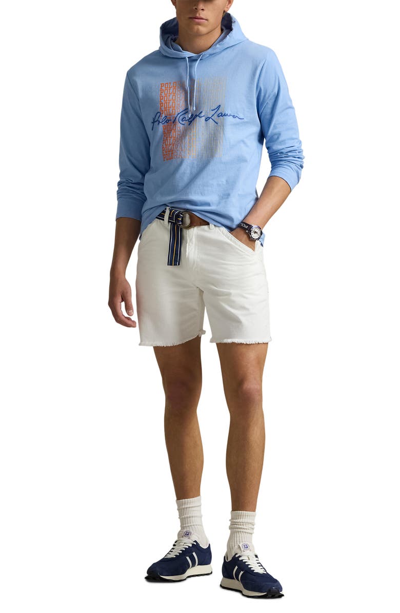 Polo Ralph Lauren Jersey Long Sleeve Hooded T-Shirt, Alternate, color, 25/ Blue Lagoon