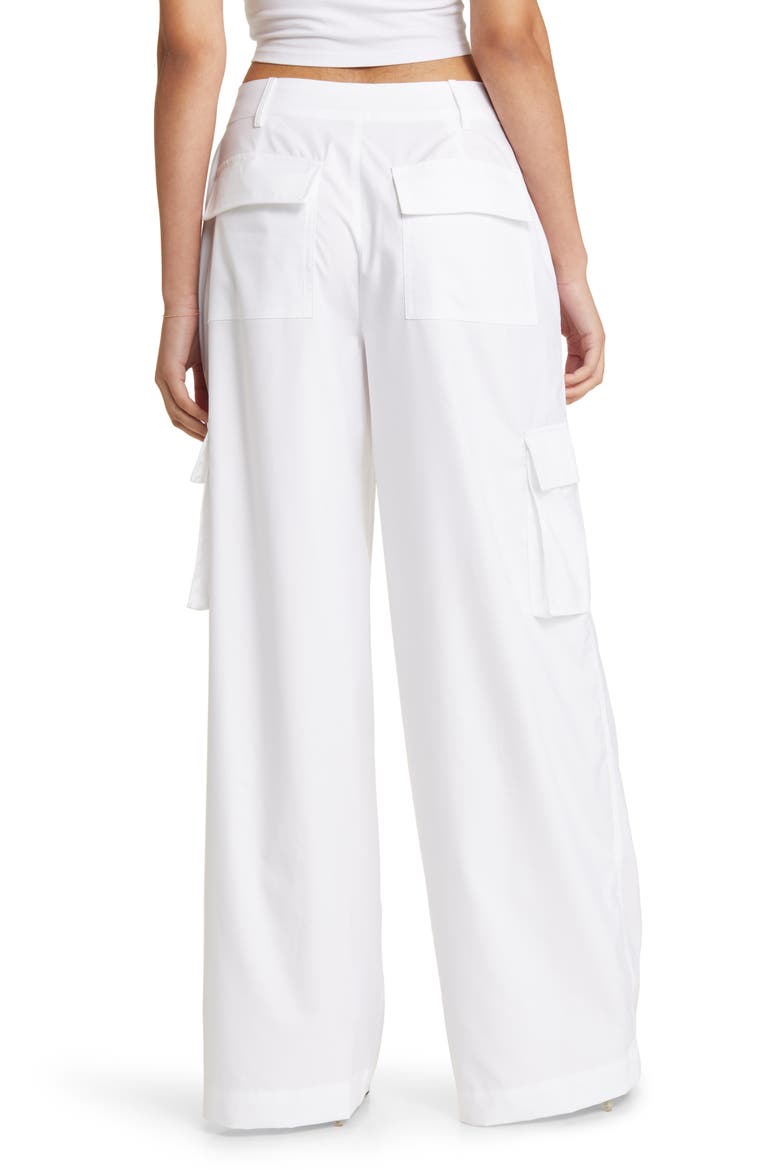 Keep It Casual Wide Leg Cargo Pants, Alternate, color, WHITE