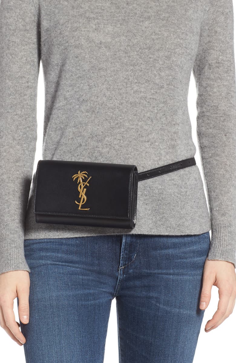 Saint Laurent Kate Leather Belt Bag, Alternate, color,