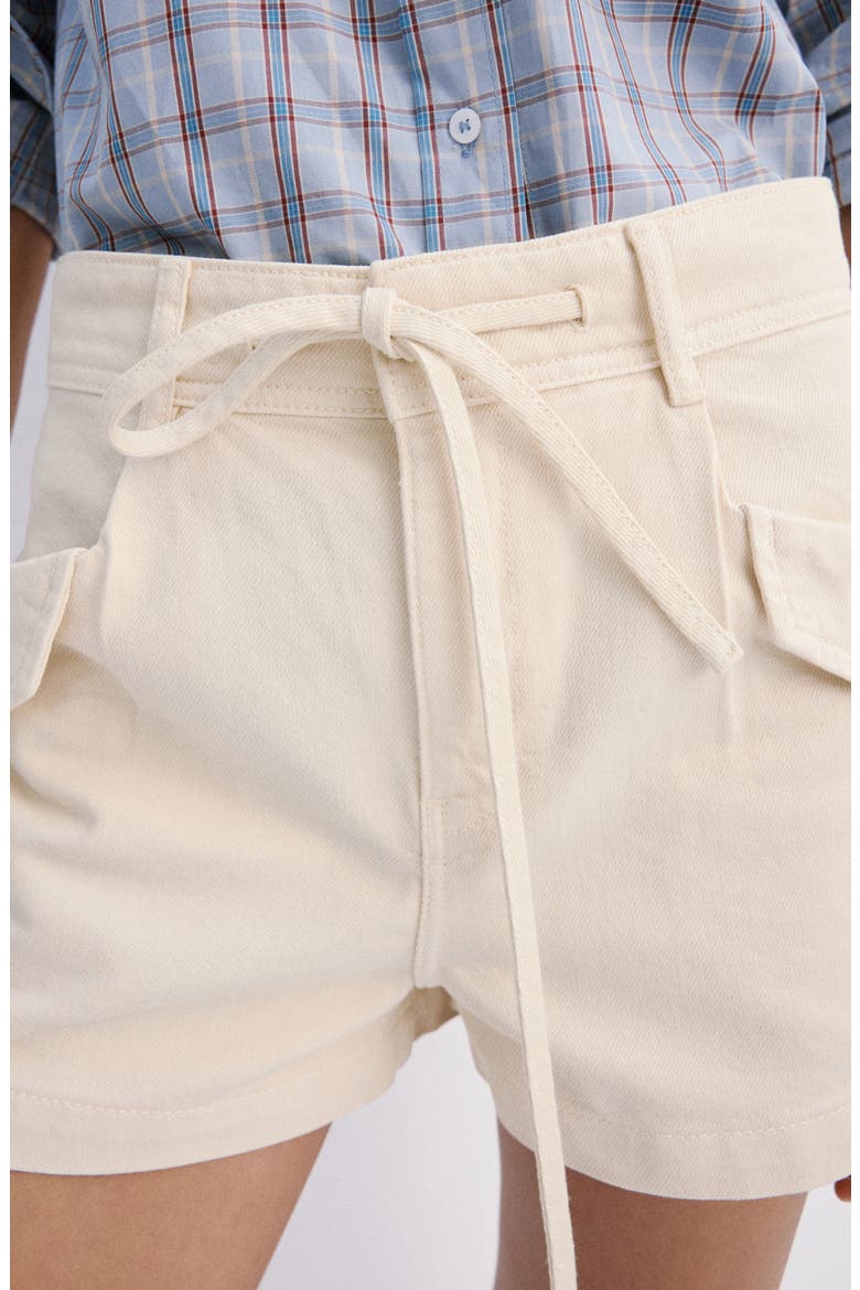 Aria Cotton Drawstring Shorts, Alternate, color, ECRU