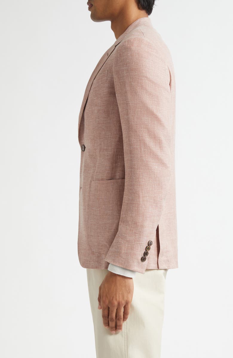 ZEGNA Crossover Linen, Wool & Silk Blend Sport Coat, Alternate, color, Dark Pink Sld