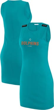 WEAR by Erin Andrews Women's WEAR by Erin Andrews x Gracie Hunt Aqua Miami Dolphins Ribbed Tank Dress