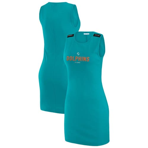Wear By Erin Andrews X Gracie Hunt Aqua Miami Dolphins Ribbed Tank Dress