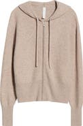 Zella Wool & Cashmere Zip Front Hoodie