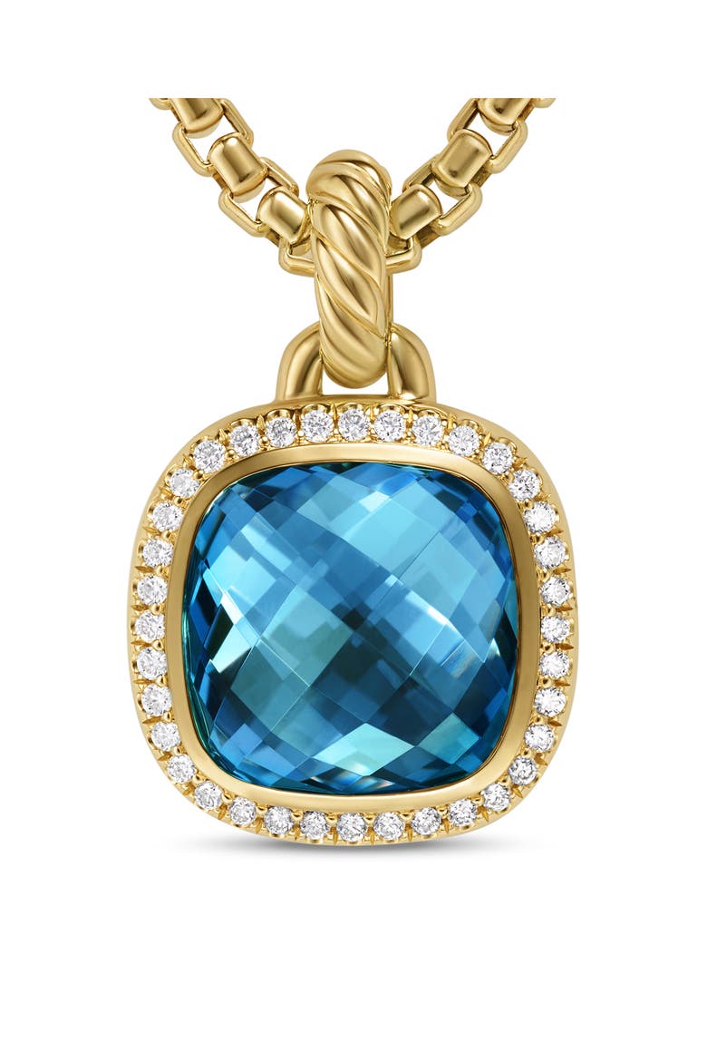 Albion® Pendant in 18K Yellow Gold with Diamonds, 11mm, Alternate, color, HAMPTON BLUE TOPAZ