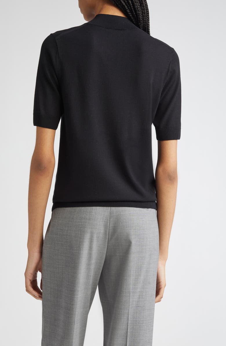 Lafayette 148 New York Mock Neck Short Sleeve Sweater, Alternate, color,