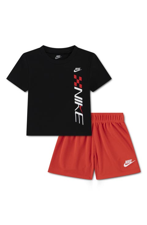 Graphic Tee & Mesh Shorts Set