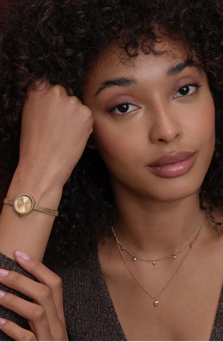 Olivia Burton Finery Mesh Strap Watch, 20mm, Alternate, color, Pink