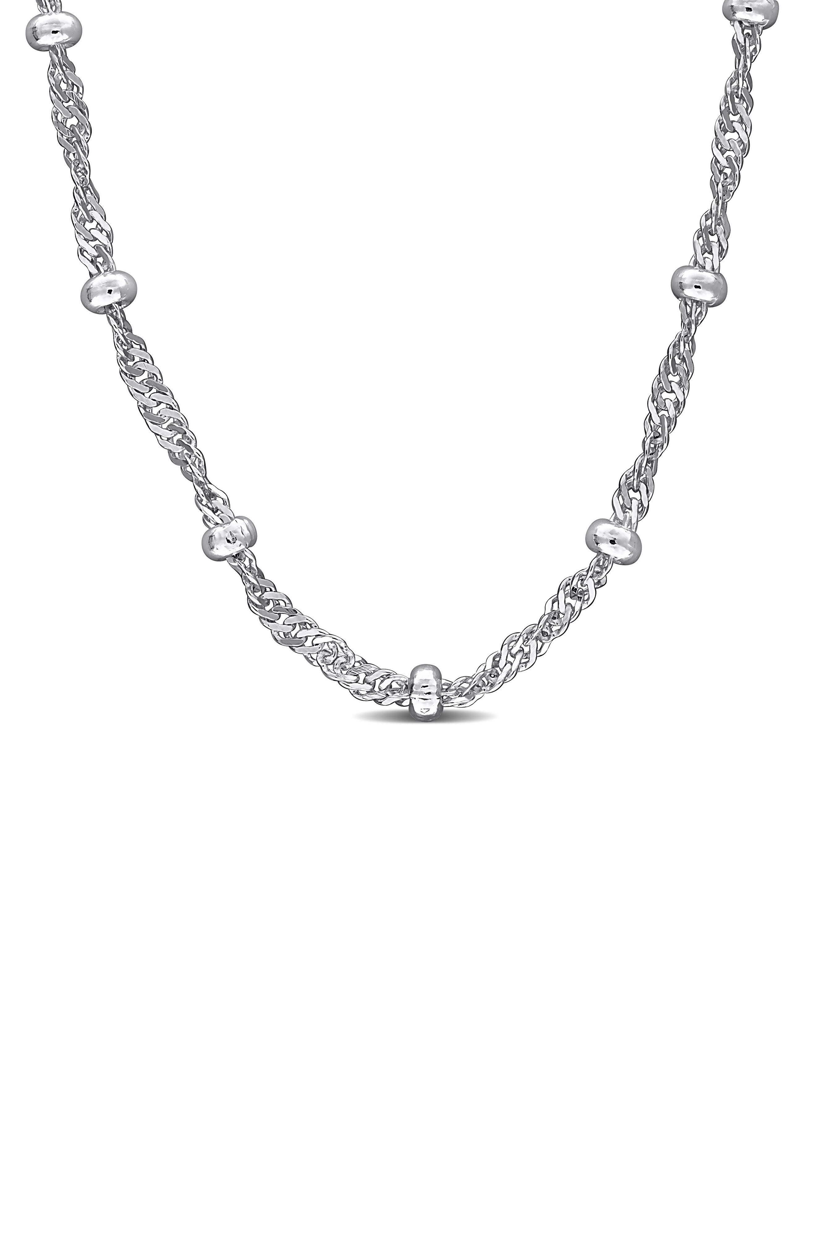 DELMAR Saturno Bead Station Necklace, 2.8mm
