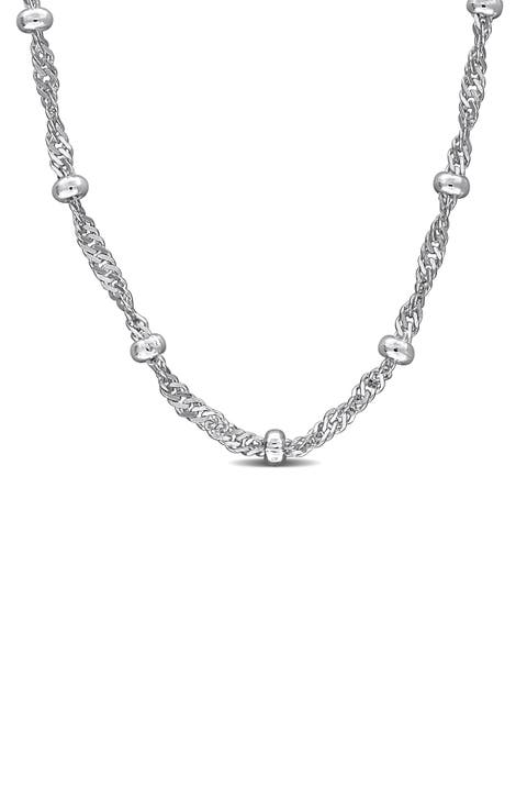 Saturno Bead Station Necklace, 2.8mm