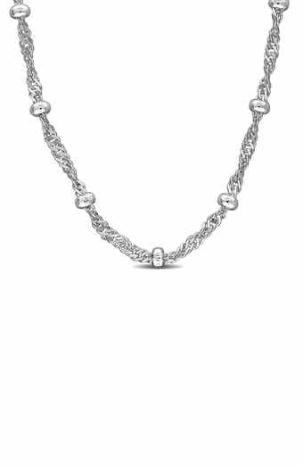 Saturno Bead Station Necklace, 2.8mm