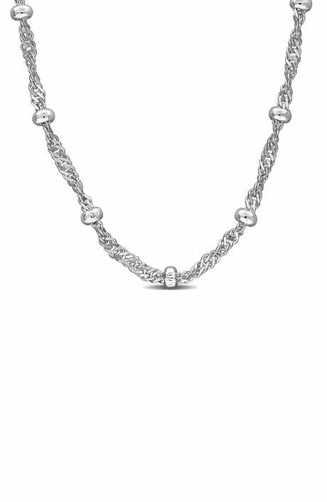 DELMAR Saturno Bead Station Necklace, 2.8mm